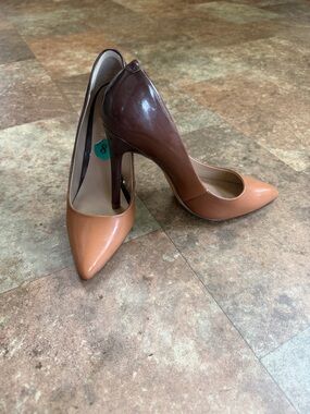 Aldo Two-Tone Pointed Toe Stiletto Heels - Brown/Tan